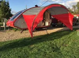 PahaQue NuCamp T@B 320 Trailer Awning Silver/Sunset Red Trim