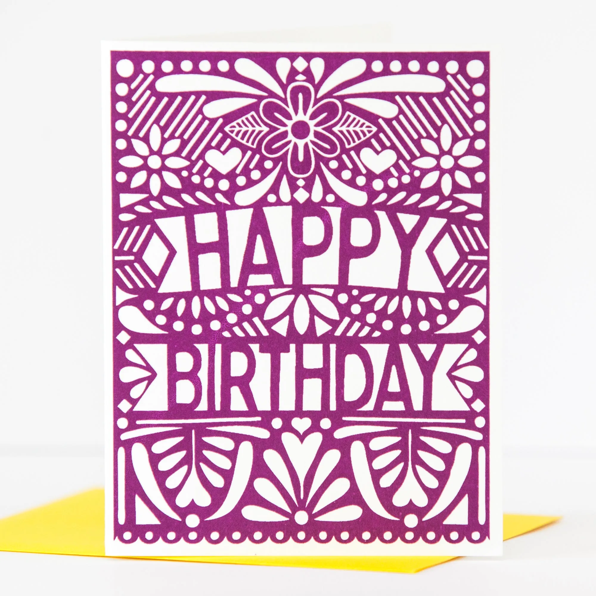 papel picado birthday card, colorful folk art birthday card, bright birthday card, all ages birthday card