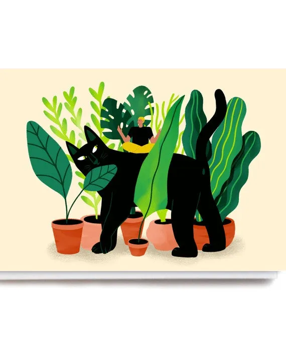 Plant Cat Blank Card