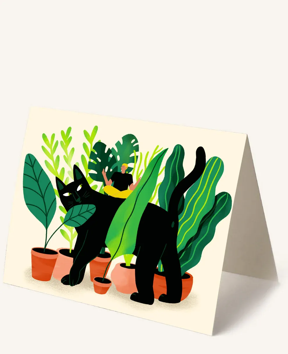 Plant Cat Blank Card