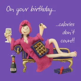 "Calories Don't Count" Birthday Greeting Card from Holy Mackerel