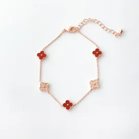 Red Vanya Diamond Clover Bracelet