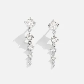 Selena Silver Crystal  Drop Earrings