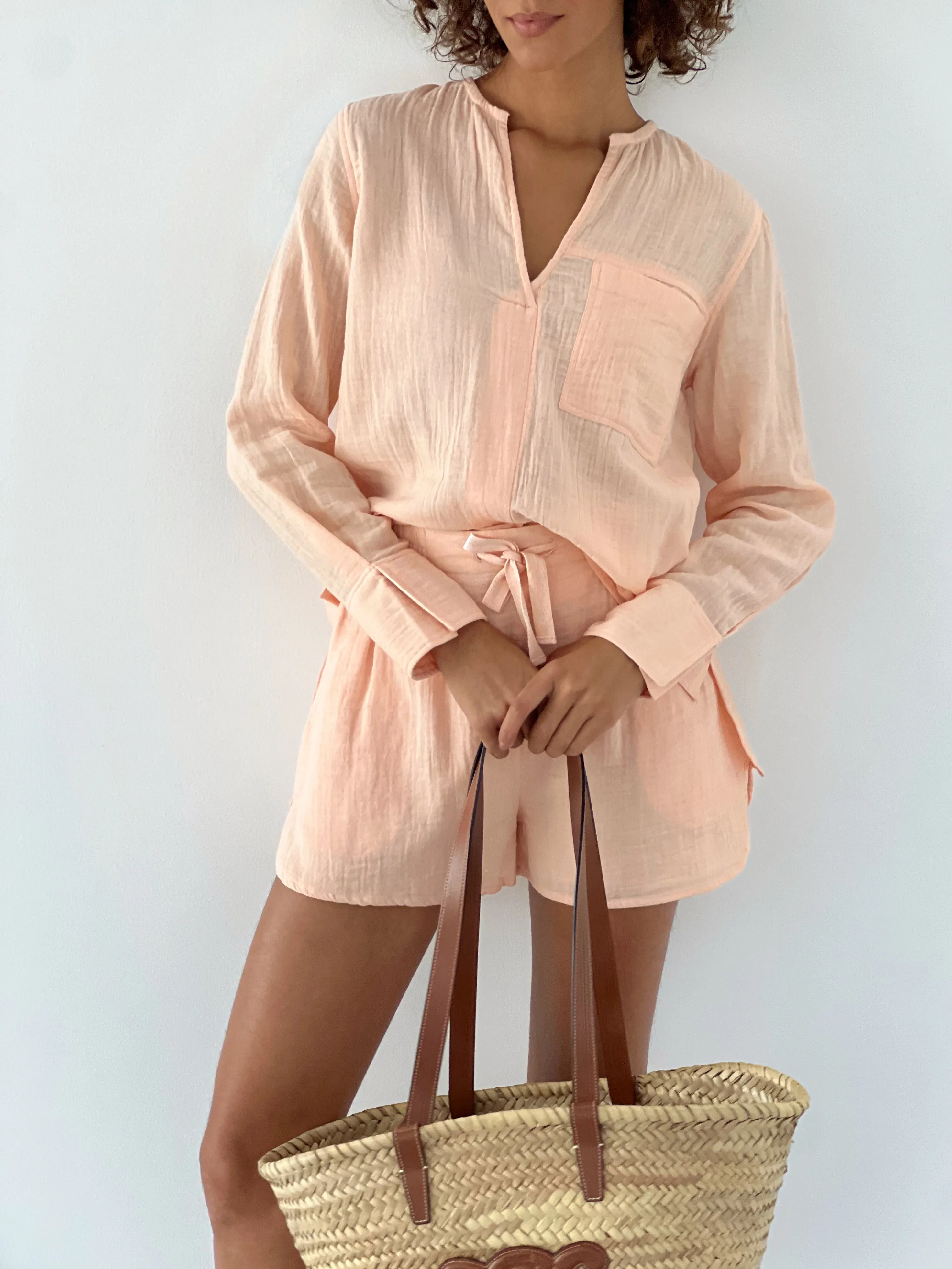 Shayla Cotton Weekend Shirt | Seashell