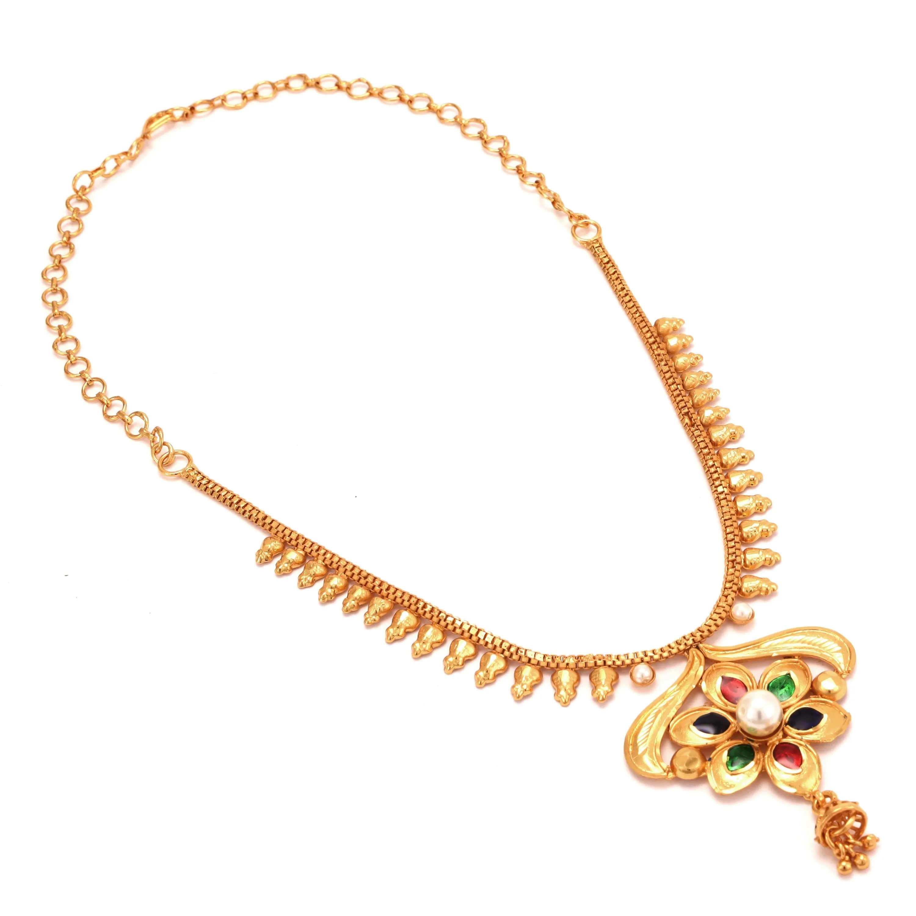 Simply Floral Necklace With Minakari