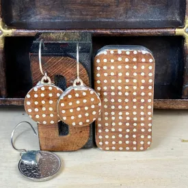 Sixpence Earrings and Teeny Tiny Tin Sea Glass Amber