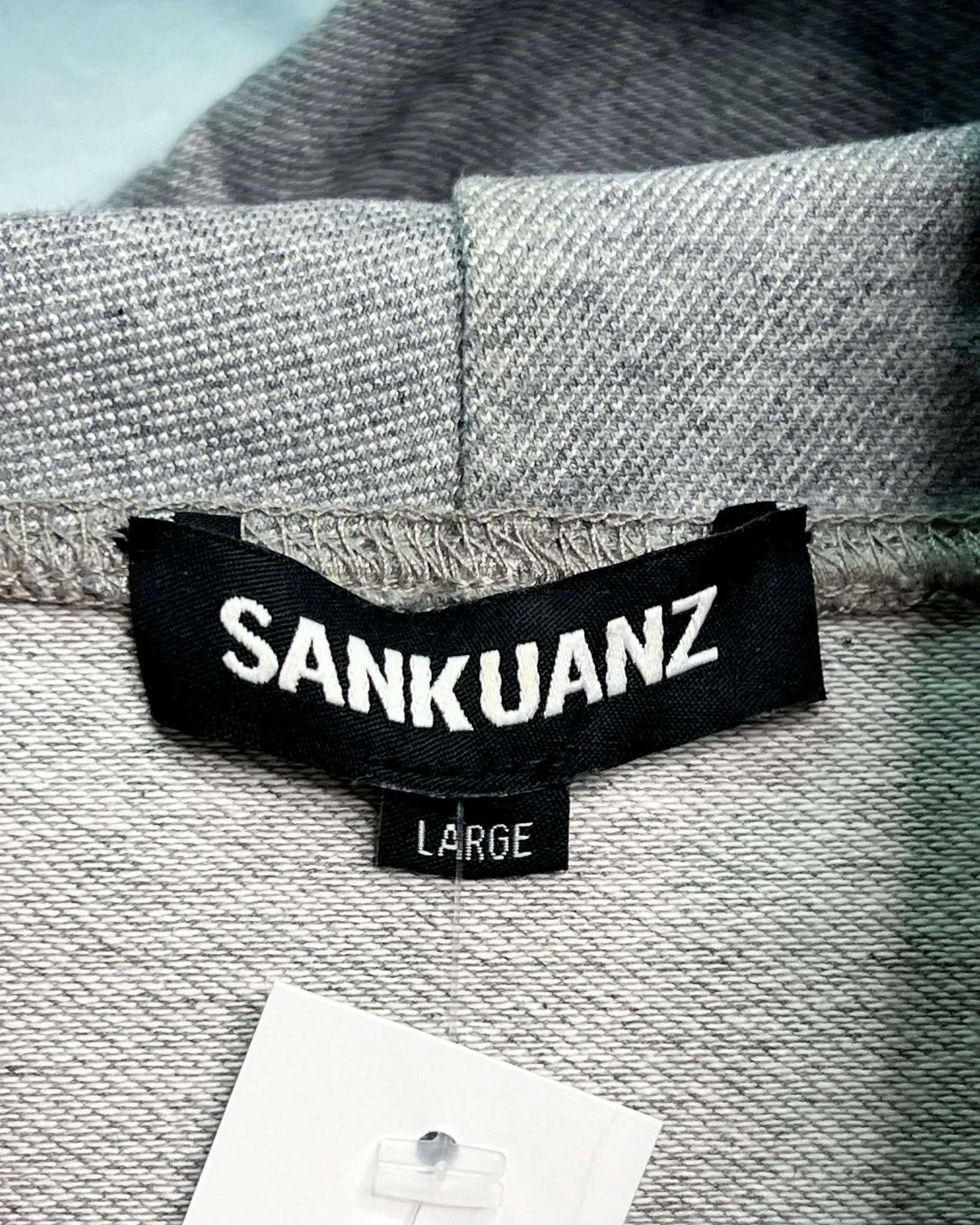 Size L - Sankuanz Grey with Chrome Logo Hoodie