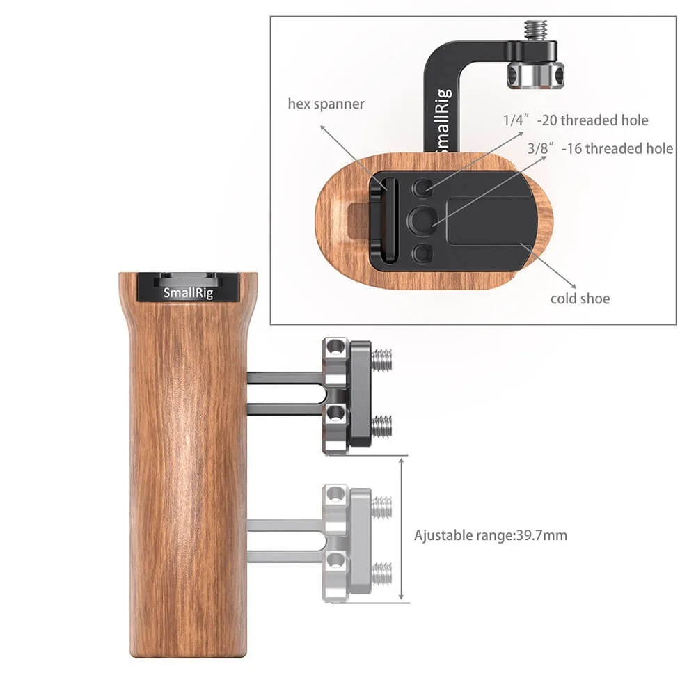 SmallRig Wooden Universal Side Handle HSN2093C